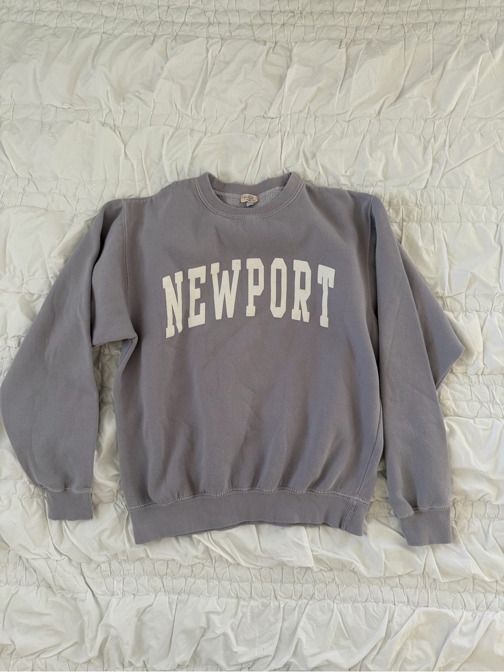 Brandy Melville Gray Lavender 'NEWPORT' Crewneck Sweatshirt